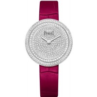 Réplique Montre Femme Piaget Possession Cadran Diamant Or Blanc Bracelet Cuir G0A44299