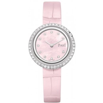 Réplique Montre Femme Piaget Possession Cadran Nacre Diamant Or Blanc Bracelet Cuir G0A45064