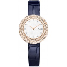 Réplique Montre pour femme Piaget Possession Cadran en nacre Diamant Or rose Bracelet en cuir G0A45082