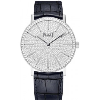 Réplique Montre Piaget Altiplano avec cadran diamant et bracelet en cuir pour femme G0A45404