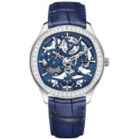 Réplique Montre Piaget Polo Skeleton en or blanc et bracelet en cuir pour homme G0A46010