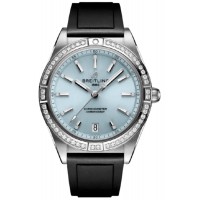 Réplique Montre Breitling Chronomat Automatic 36 avec cadran bleu et bracelet en caoutchouc pour femme G10380591C1S1