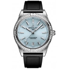 Réplique Montre Breitling Chronomat Automatic 36 avec cadran bleu et bracelet en caoutchouc pour femme G10380591C1S1