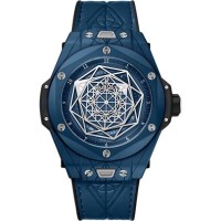 Réplique Montre Hublot Big Bang Sang Bleu pour homme, cadran bleu, bracelet en cuir bleu, H415.EX.7179.VR.MXM19