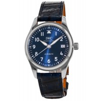 Réplique Montre unisexe IWC Pilot's automatique avec cadran bleu et bracelet en cuir IW324008