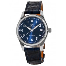 Réplique Montre unisexe IWC Pilot's automatique avec cadran bleu et bracelet en cuir IW324008