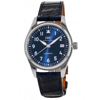 Réplique Montre unisexe IWC Pilot's automatique avec cadran bleu et bracelet en cuir IW324008