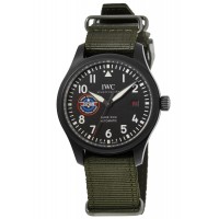 Réplique Montre IWC Pilot's Mark XVIII Top Gun SFTI avec cadran noir et bracelet textile pour homme IW324712