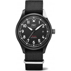 Réplique Montre IWC Pilot's Top Gun avec cadran noir et bracelet en tissu pour homme IW326906