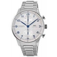 Réplique Montre IWC Portugieser chronographe automatique cadran argenté pour homme en acier IW371617