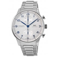 Réplique Montre IWC Portugieser chronographe automatique cadran argenté pour homme en acier IW371617