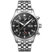 Réplique Montre chronographe IWC Pilot's pour homme avec cadran noir en acier IW378002