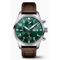 Réplique Montre pour homme en acier à cadran vert IWC Pilot's IW388103