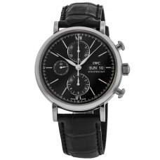 Réplique Montre IWC Portofino Chronographe 42 mm Day-Date Cadran noir pour homme IW391029