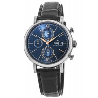 Réplique Montre IWC Portofino chronographe automatique à cadran bleu pour homme IW391036