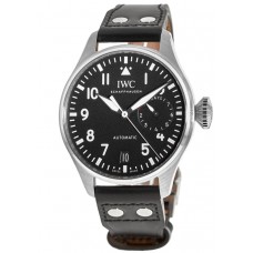 Réplique Montre IWC Big Pilot's avec cadran noir et bracelet en cuir noir pour homme IW501001