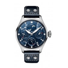 Réplique Montre IWC Pilot's Big Pilot avec cadran bleu et bracelet en cuir pour homme IW503605