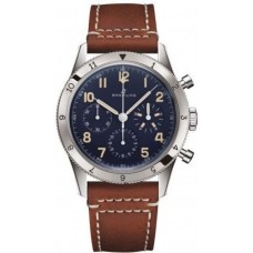 Réplique Montre pour homme Breitling Aviator 8 AVI édition 1953, cadran bleu, bracelet en cuir doré LB0920131C1X1