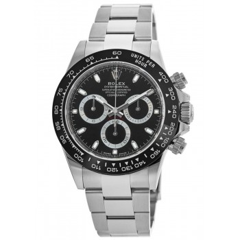 Réplique Montre pour homme Rolex Cosmograph Daytona Oystersteel avec cadran noir et lunette en céramique M116500LN-0002