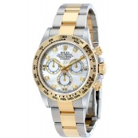 Réplique Rolex Cosmograph Daytona Cosmograph Montre pour homme avec cadran en nacre blanche et diamant M116503-0007