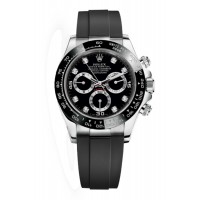 Réplique Montre pour homme Rolex Cosmograph Daytona avec cadran en diamant noir et bracelet en caoutchouc M116519LN-0025