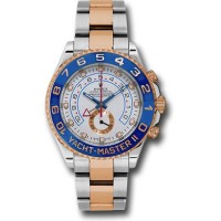 Réplique Montre pour homme Rolex Yacht-Master à cadran blanc en acier inoxydable et or Everose 18 carats M116681-0001