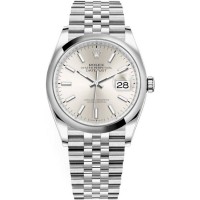 Réplique Montre pour femme Rolex Datejust 36 en acier inoxydable avec cadran argenté M126200-0001