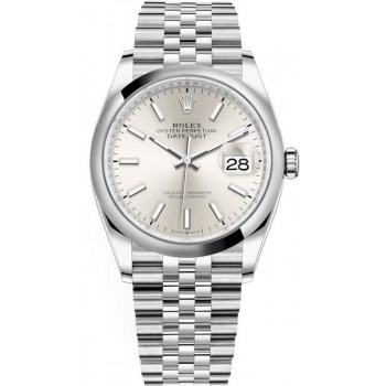 Réplique Montre pour femme Rolex Datejust 36 en acier inoxydable avec cadran argenté M126200-0001