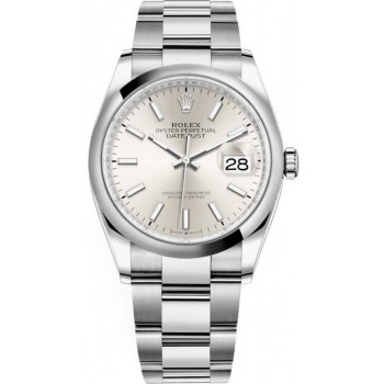 Réplique Montre pour femme Rolex Datejust 36 en acier inoxydable avec cadran argenté M126200-0002