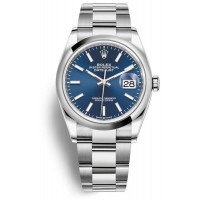 Réplique Montre pour femme Rolex Datejust 36 en acier inoxydable avec cadran bleu M126200-0006