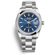 Réplique Montre pour femme Rolex Datejust 36 en acier inoxydable avec cadran bleu M126200-0006