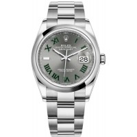 Réplique Montre pour femme Rolex Datejust 36 en acier inoxydable avec cadran ardoise M126200-0018