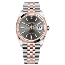 Réplique Rolex Datejust 36 Acier &amp; Montre pour femme avec cadran en ardoise dorée Everose M126201-0013