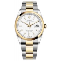 Réplique Rolex Datejust 36 Acier &amp; Montre pour femme en or jaune et cadran blanc M126203-0020