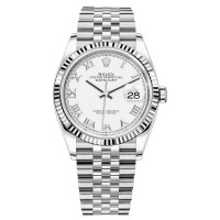 Réplique Rolex Datejust 36 Acier &amp; Montre pour femme en or blanc et cadran romain blanc M126234-0025