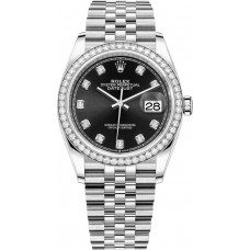 Réplique Rolex Datejust 36 Or Blanc &amp; Montre unisexe diamants M126284rbr-0019