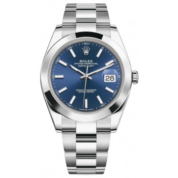 Réplique Montre pour homme Rolex Datejust 41 en acier inoxydable avec cadran bleu M126300-0001