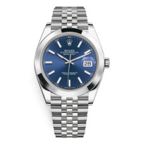 Réplique Montre pour homme Rolex Datejust 41 en acier inoxydable avec cadran bleu M126300-0002