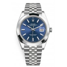 Réplique Montre pour homme Rolex Datejust 41 en acier inoxydable avec cadran bleu M126300-0002