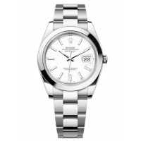 Réplique Montre pour homme Rolex Datejust 41 en acier inoxydable avec cadran blanc M126300-0005