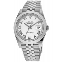 Réplique Montre pour homme Rolex Datejust 41 en acier inoxydable avec bracelet jubilé romain blanc M126300-0016