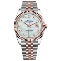 Réplique Montre pour homme Rolex Datejust 41 en acier et or Everose en nacre et diamant Jubilee M126331-0014