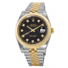 Réplique Montre pour homme Rolex Datejust 41 avec cadran en diamant noir M126333-0006