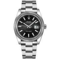 Réplique Montre pour homme Rolex Datejust 41 en acier inoxydable avec cadran noir M126334-0017