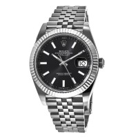 Réplique Rolex Datejust 41 Acier &amp; Montre pour homme en or blanc et noir avec bracelet Jubilee M126334-0018