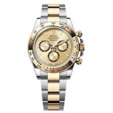 Réplique Montre pour homme Rolex Cosmograph Daytona en acier inoxydable et or jaune avec cadran doré M126503-0004