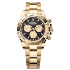 Réplique Montre pour homme Rolex Cosmograph Daytona en or jaune, cadran noir et champagne M126508-0002