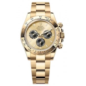 Réplique Montre pour homme Rolex Cosmograph Daytona en or jaune et cadran noir M126508-0006