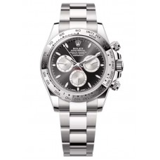 Réplique Montre pour homme Rolex Cosmograph Daytona en or blanc, noir et acier M126509-0001