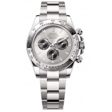 Réplique Montre pour homme Rolex Cosmograph Daytona en acier doré blanc et cadran noir M126509-0003